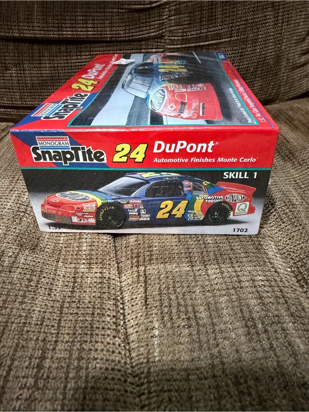 Monogram SnapTite 24 DuPont Monte Carlo Toy Race Car - Red/Blue/Yellow